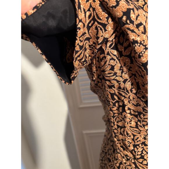 JESSICA HOWARD VINTAGE Tie Wrap Drape Midi Dress W Front Slit - Picture 9 of 9